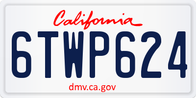 CA license plate 6TWP624