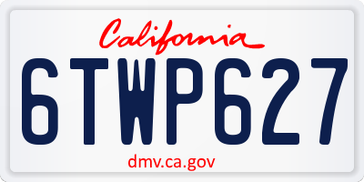 CA license plate 6TWP627