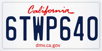 CA license plate 6TWP640