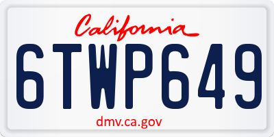 CA license plate 6TWP649