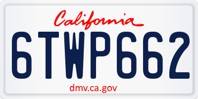 CA license plate 6TWP662