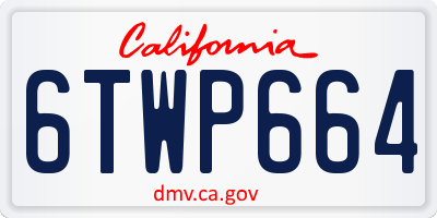 CA license plate 6TWP664