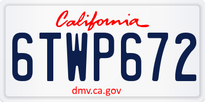 CA license plate 6TWP672
