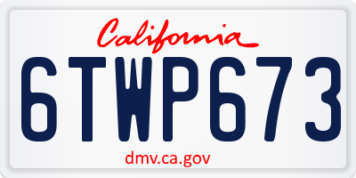 CA license plate 6TWP673
