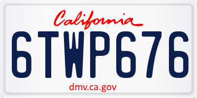 CA license plate 6TWP676