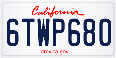 CA license plate 6TWP680