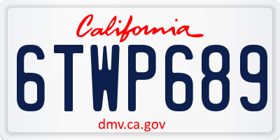 CA license plate 6TWP689