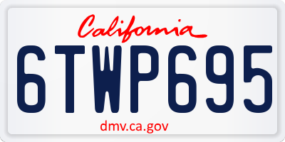 CA license plate 6TWP695