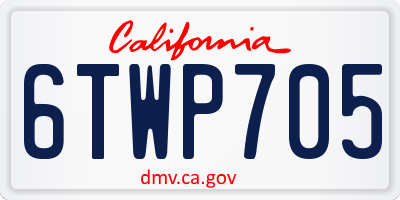 CA license plate 6TWP705
