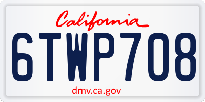 CA license plate 6TWP708
