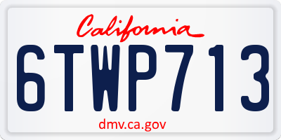 CA license plate 6TWP713
