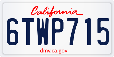 CA license plate 6TWP715