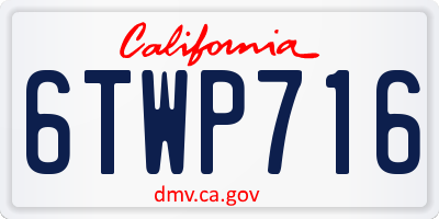 CA license plate 6TWP716