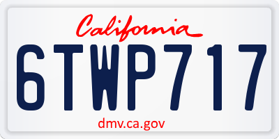 CA license plate 6TWP717