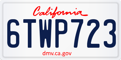 CA license plate 6TWP723