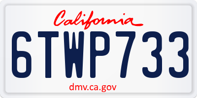 CA license plate 6TWP733