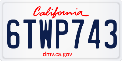 CA license plate 6TWP743