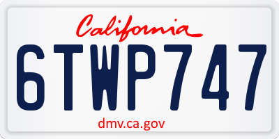 CA license plate 6TWP747
