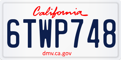 CA license plate 6TWP748