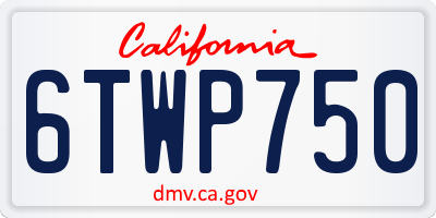 CA license plate 6TWP750