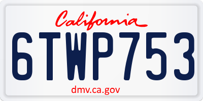 CA license plate 6TWP753