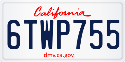 CA license plate 6TWP755