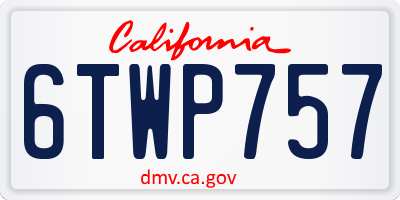 CA license plate 6TWP757