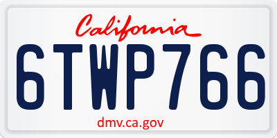CA license plate 6TWP766