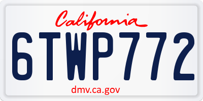 CA license plate 6TWP772