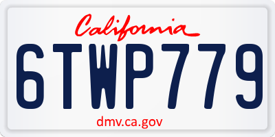 CA license plate 6TWP779
