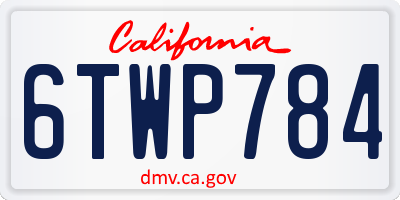 CA license plate 6TWP784