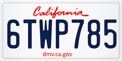 CA license plate 6TWP785