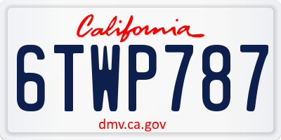 CA license plate 6TWP787