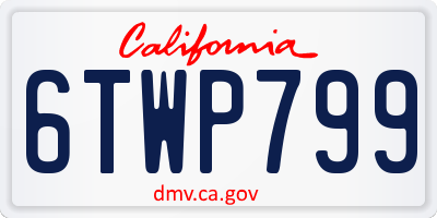 CA license plate 6TWP799