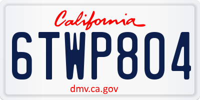 CA license plate 6TWP804