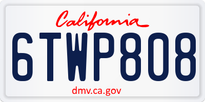 CA license plate 6TWP808