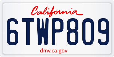 CA license plate 6TWP809