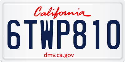 CA license plate 6TWP810