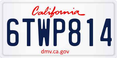 CA license plate 6TWP814