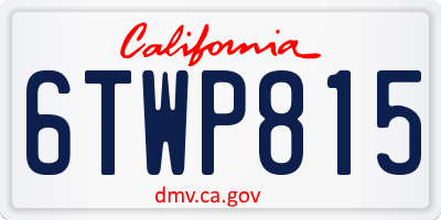 CA license plate 6TWP815