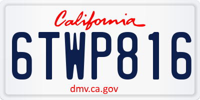 CA license plate 6TWP816