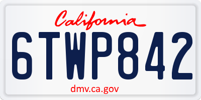 CA license plate 6TWP842