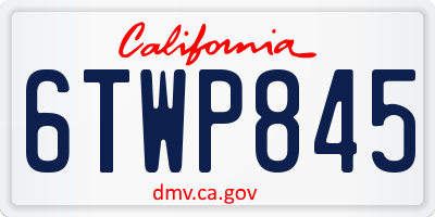CA license plate 6TWP845