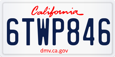 CA license plate 6TWP846