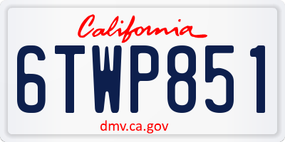 CA license plate 6TWP851