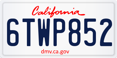 CA license plate 6TWP852