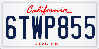 CA license plate 6TWP855