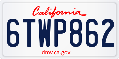 CA license plate 6TWP862