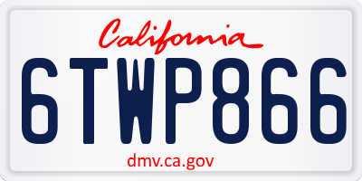 CA license plate 6TWP866