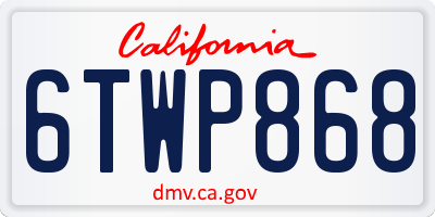 CA license plate 6TWP868
